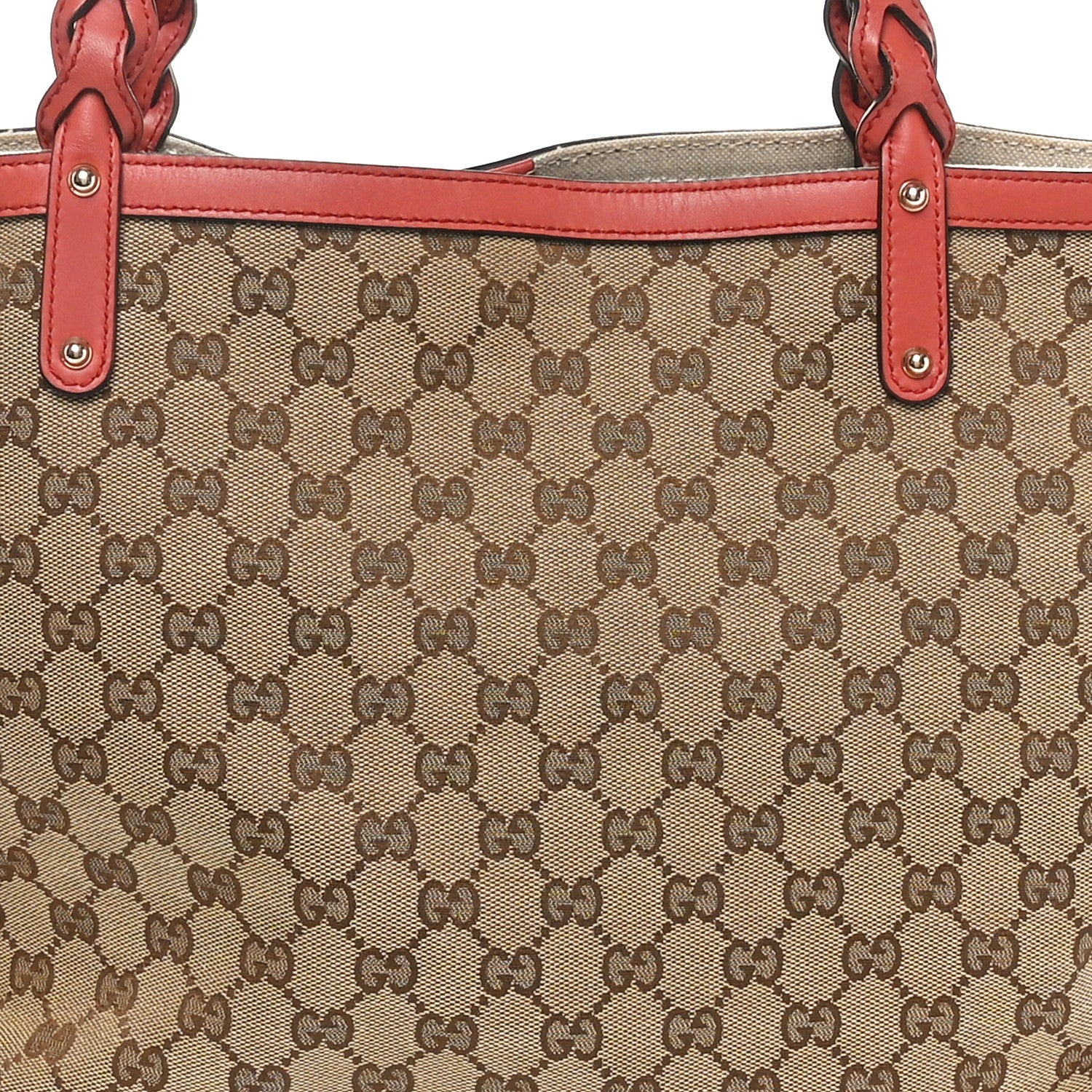 Gucci Metallic Monogram Medium Craft Tote Coral 9 of 11