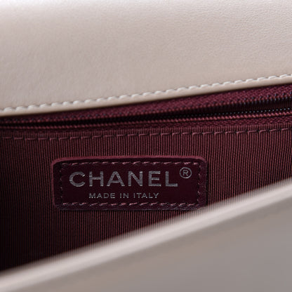 Chanel Calfskin Chevron Quilted New Medium Boy Flap Taupe 9 of 11