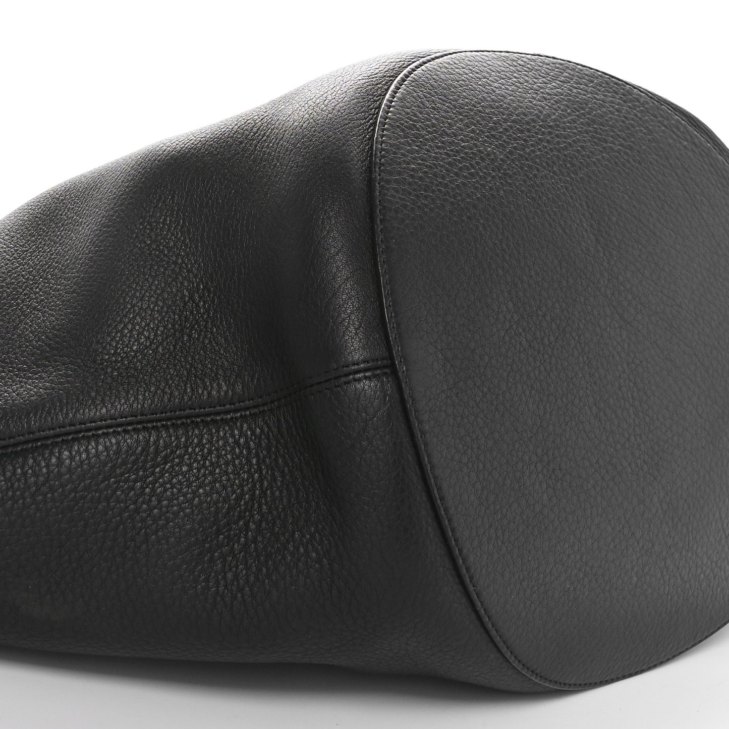 Pebbled Sport Calfskin Medium Lotus Tote Black