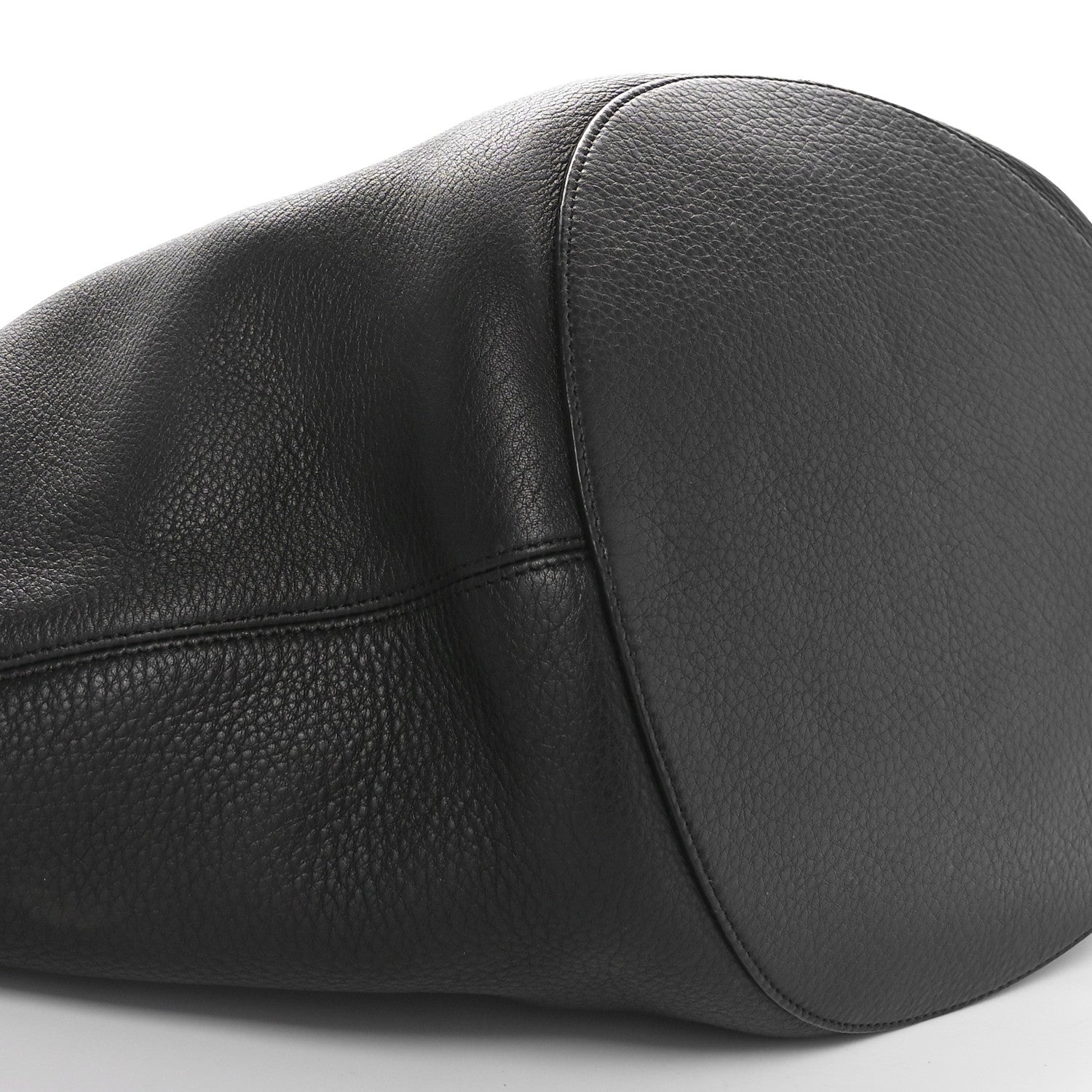 Khaite Pebbled Sport Calfskin Medium Lotus Tote Black 9 of 10