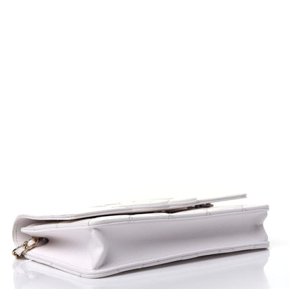 Chanel Goatskin Quilted Timeless CC Wallet On Chain WOC White 3 of 4