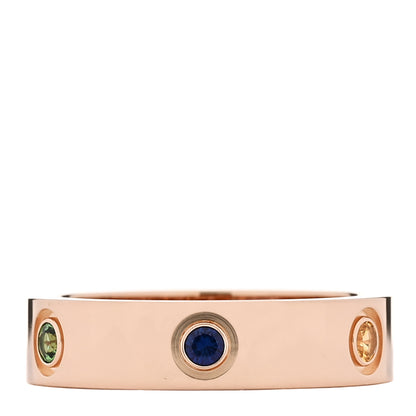 Cartier 18K Pink Gold Sapphire Garnet Amethyst 5.5mm LOVE Ring 60 9.25 3 of 4
