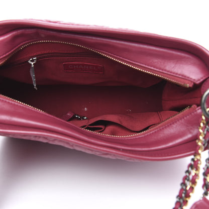 Chanel Aged Calfskin Chevron Quilted Medium Gabrielle Hobo Dark Pink 5 of 14