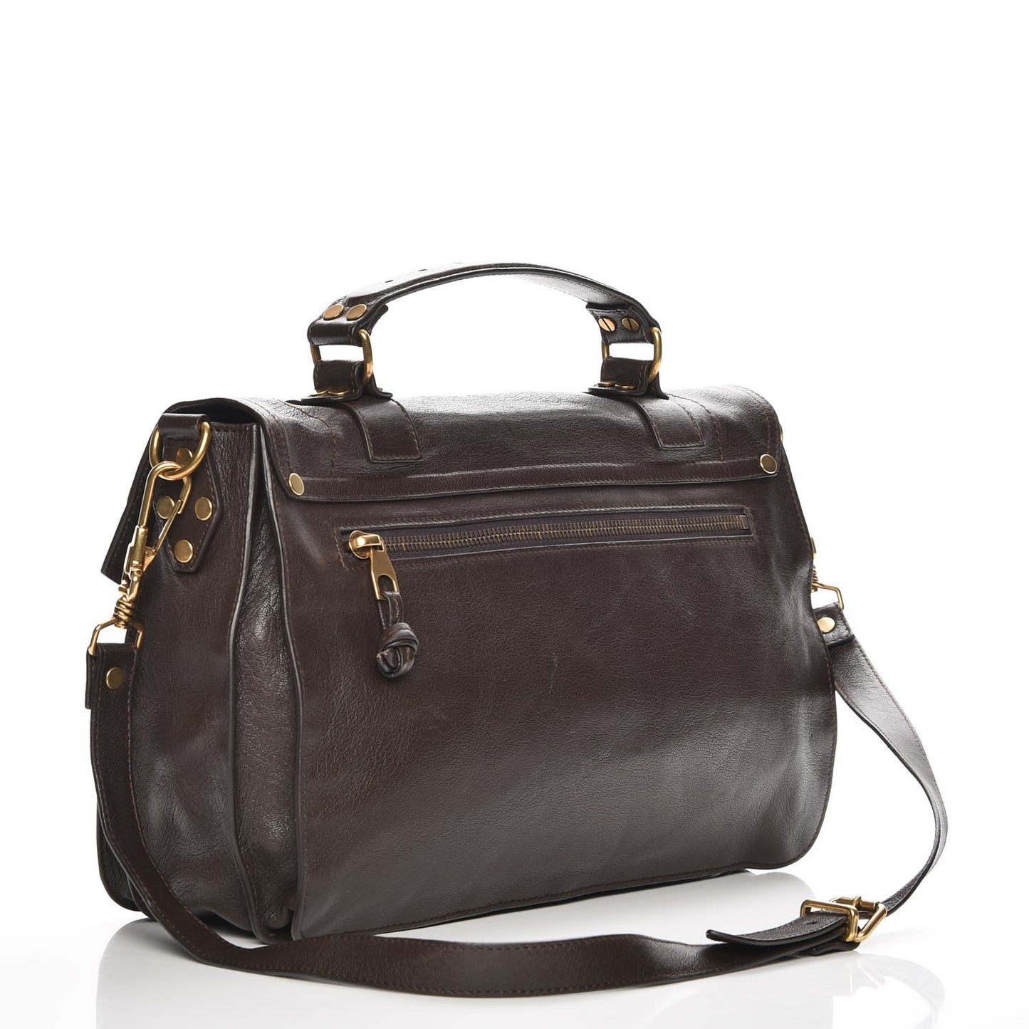 Lambskin Medium PS1 Satchel Dark Chocolate