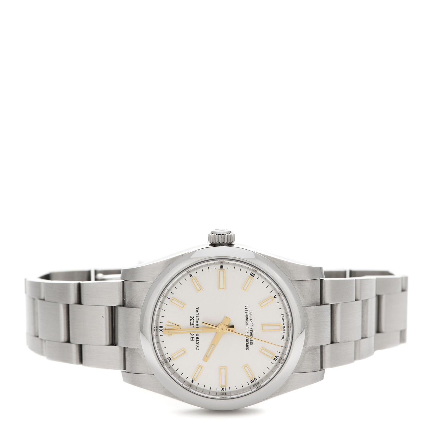 Stainless Steel 34mm Oyster Perpetual Watch Silver 124200