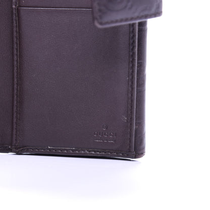 Gucci Guccissima Margaux Calfskin Metal Bar Continental Flap Wallet Chocolate 6 of 8