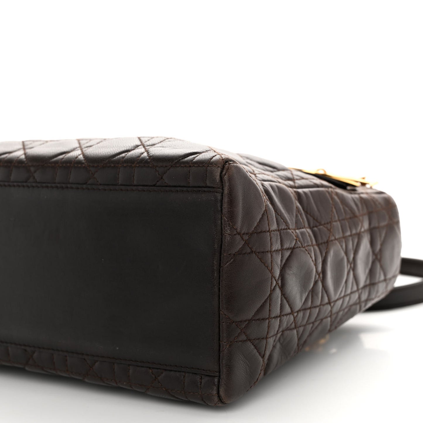 Lambskin Cannage Medium Lady Dior Dark Brown