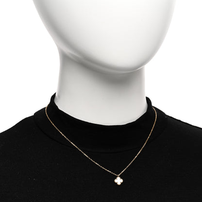 Van Cleef & Arpels 18K Yellow Gold Mother of Pearl Sweet Alhambra Pendant Necklace 2 of 5