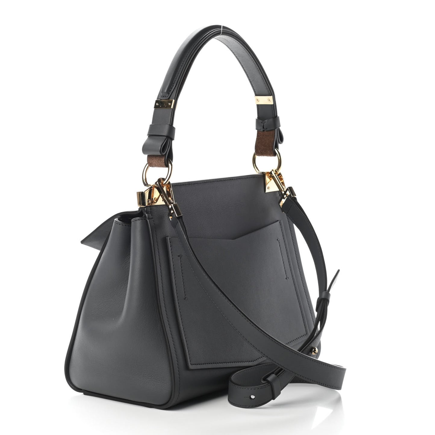 Calfskin Small Mystic Shoulder Bag Storm Grey