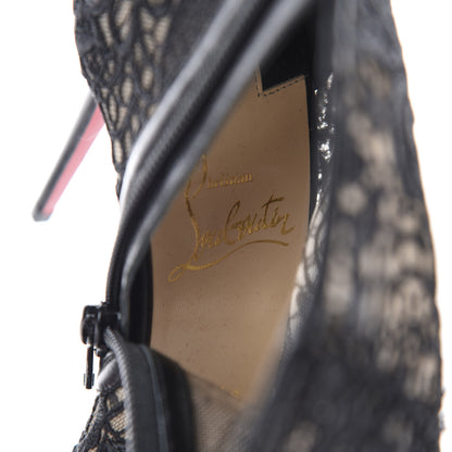 Christian Louboutin Mesh Guipure Wax Lace Kid Miss Tennis 100 Ankle Boots 36.5 Black 7 of 9