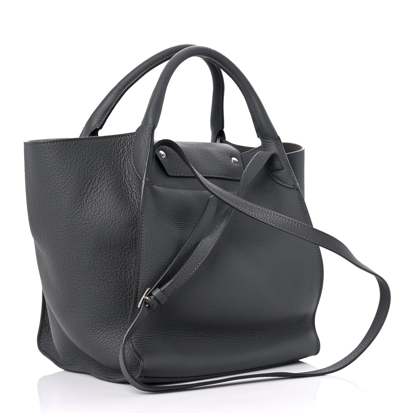 Supple Grained Calfskin Small Big Bag Grey