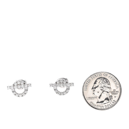 Hermes 18K White Gold Diamond Finesse Earrings 2 of 5