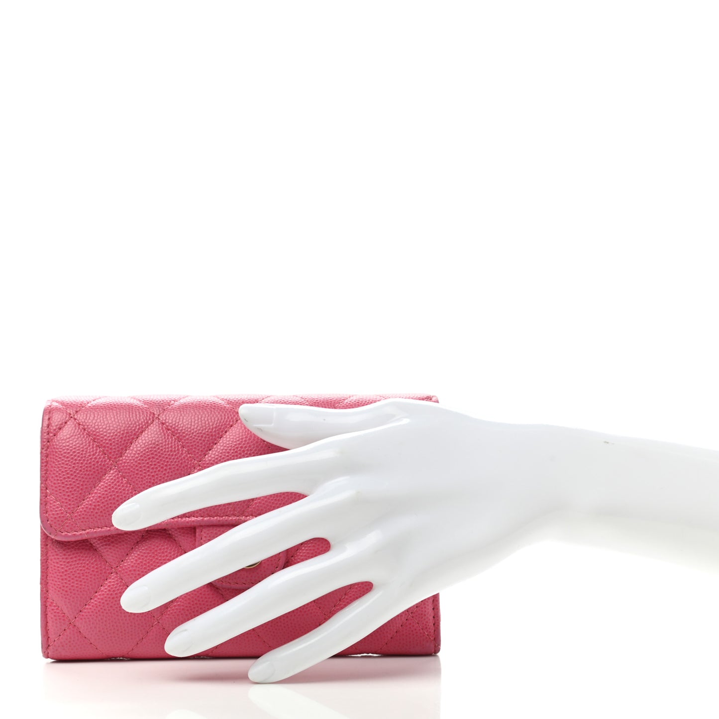 Caviar Quilted Medium Flap Wallet Pink