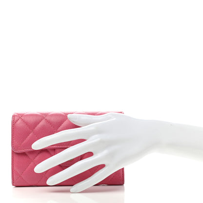 Chanel Caviar Quilted Medium Flap Wallet Pink 2 of 9