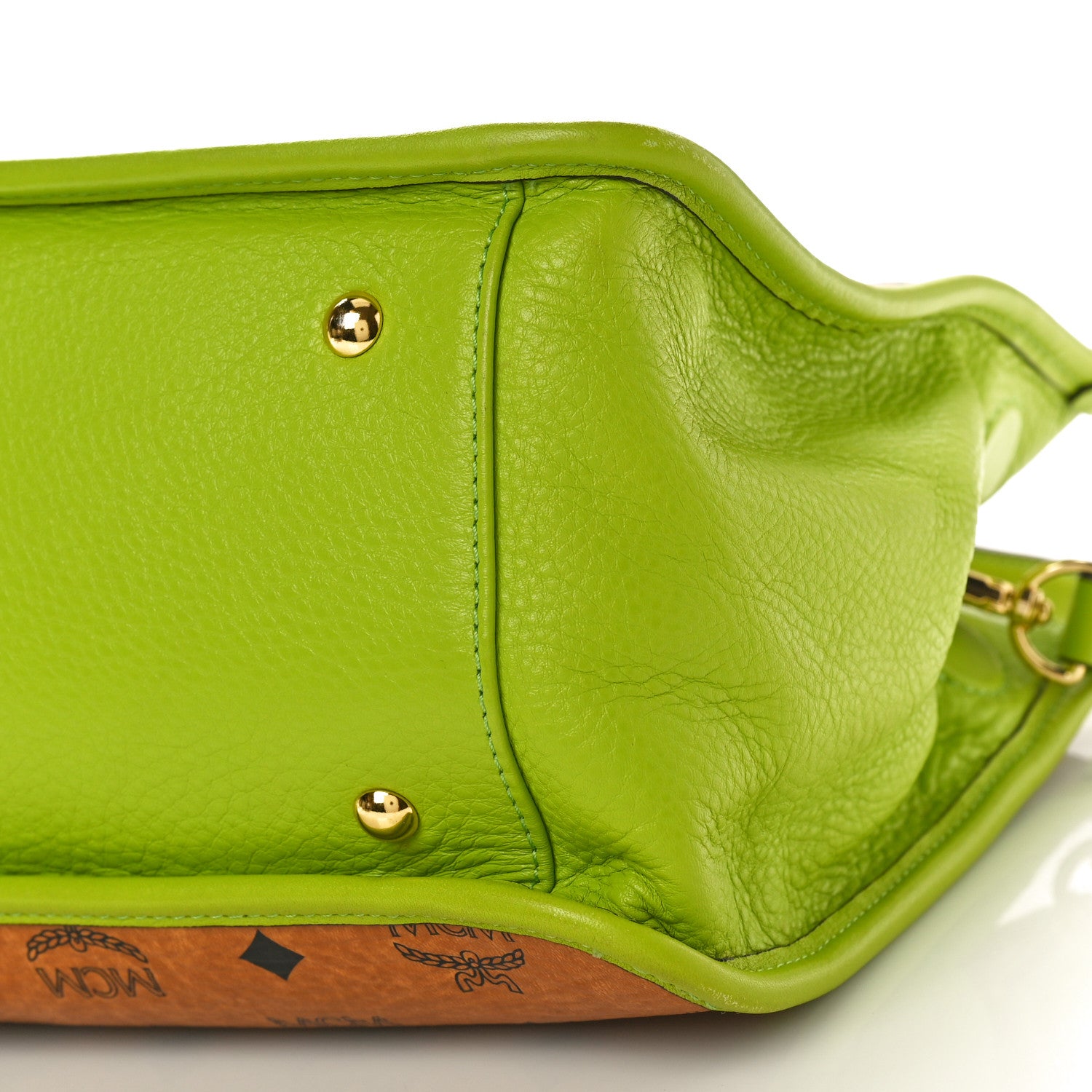 MCM Visetos Double Zip Tote Cognac Green 9 of 9