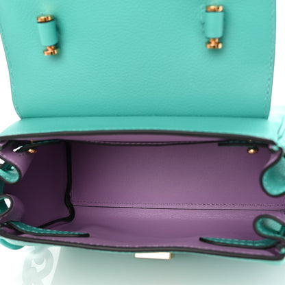 Versace Grained Calfskin Small La Medusa Top Handle Bag Turquoise 5 of 10
