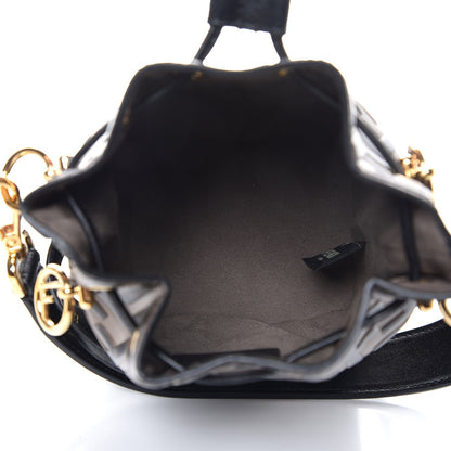 Fendi Vitello Liberty F is Fendi Bi-Color FF 1974 Embossed Mini Mon Tresor Bucket Bag Maya Black 5 of 8