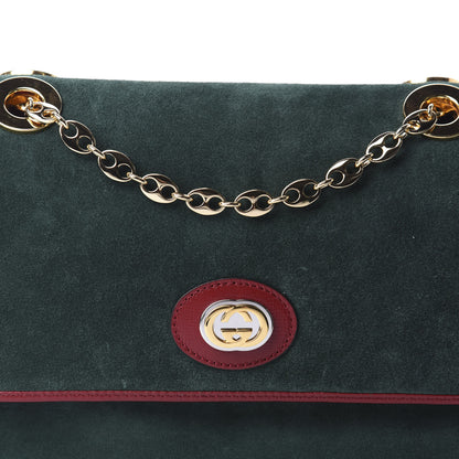 Gucci Suede Azalea Calfskin Small Marina Chain Shoulder Bag Green Red 10 of 10