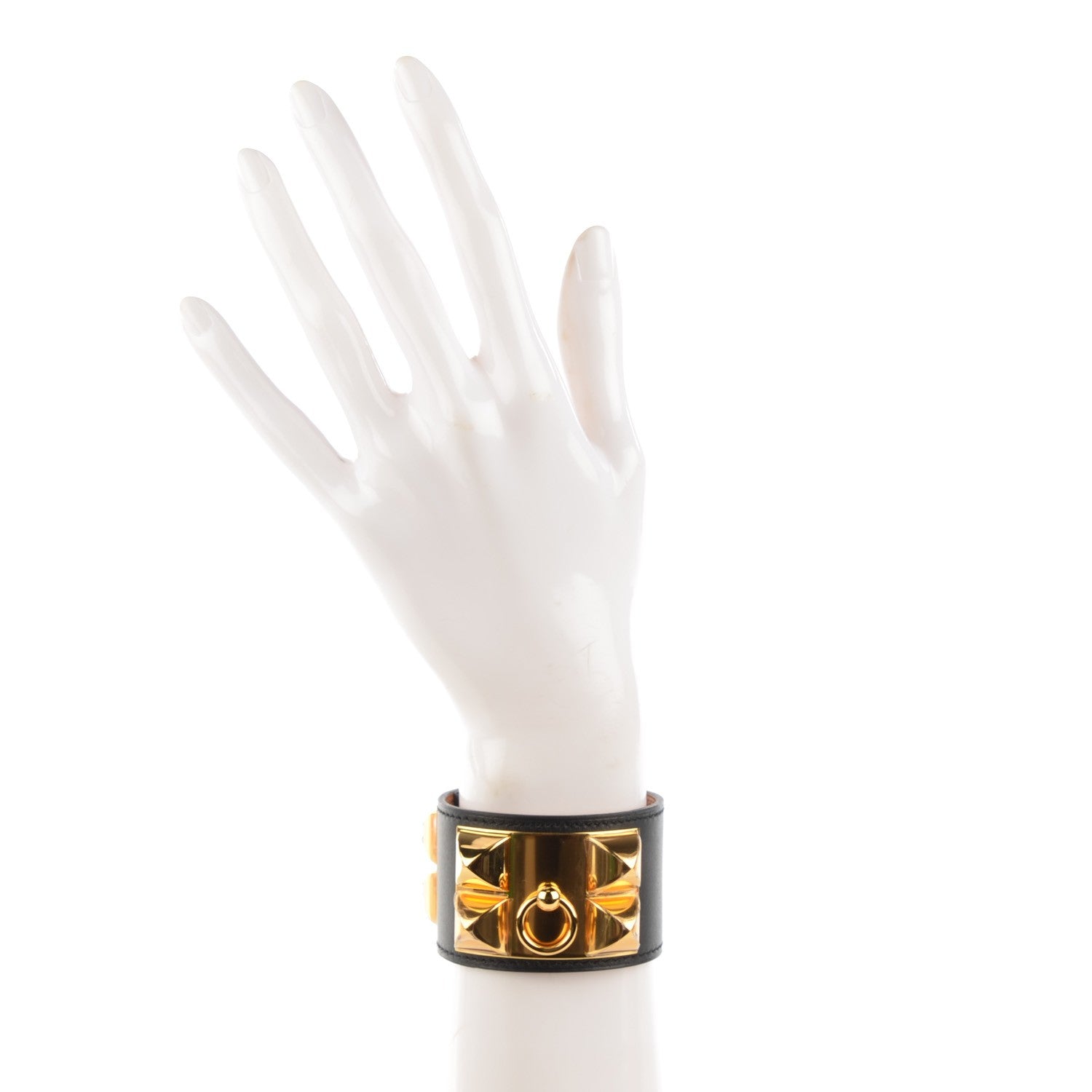 Hermes Box Calfskin Collier de Chien CDC Bracelet S Black 2 of 6