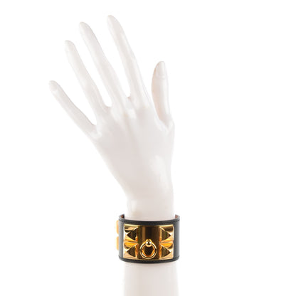 Hermes Box Calfskin Collier de Chien CDC Bracelet S Black 2 of 6