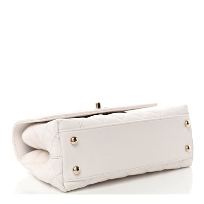 Chanel Caviar Quilted Mini Coco Handle Flap White 4 of 12