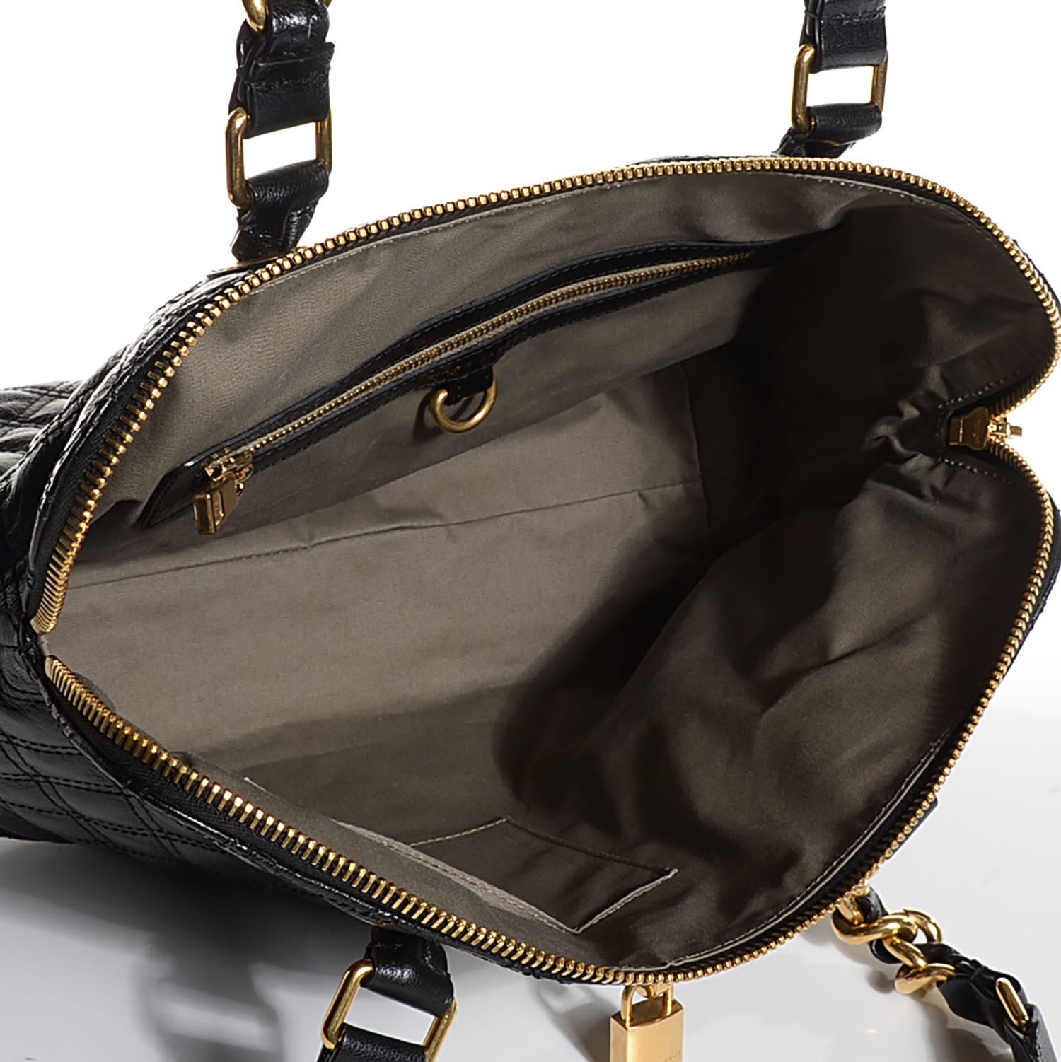Marc Jacobs Lacquered Goatskin Quilted Karlie Satchel Black 6 of 10
