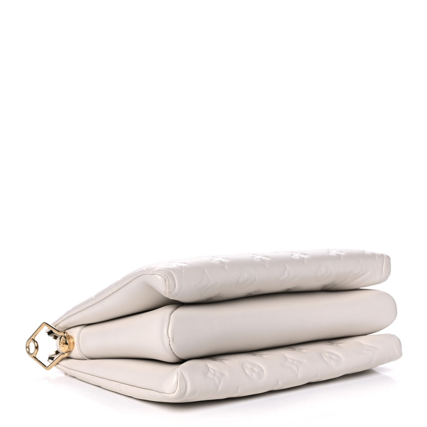 Lambskin Embossed Monogram Coussin PM Beige Cream