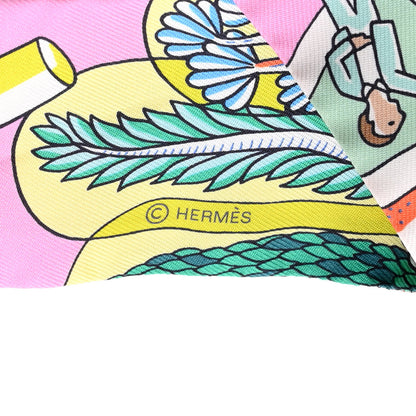 Hermes Silk Exposition Universelle Twilly Rose Vert Multicolor 3 of 4