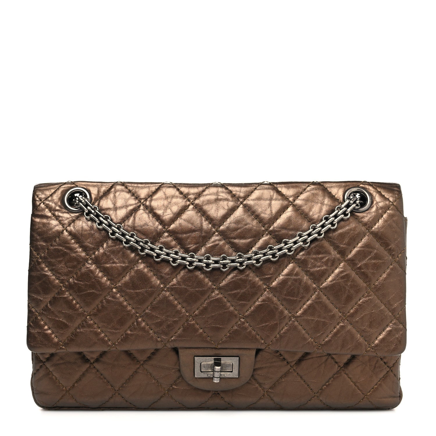 Chanel Metallic Aged Calfskin Quilted 2.55 Reissue 226 Flap Bronze 1 of 10