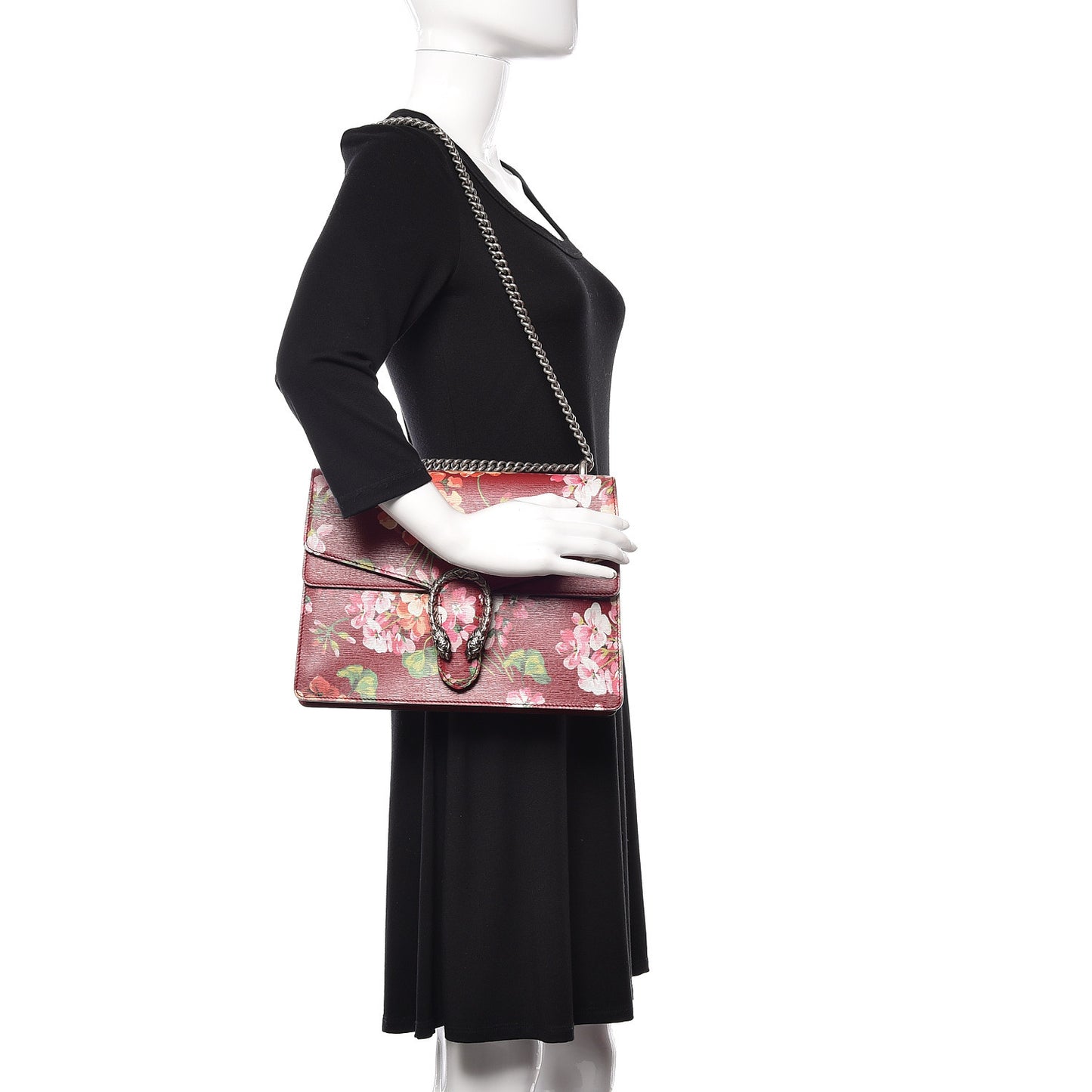 Calfskin Blooms Print Medium Dionysus Shoulder Bag Romantic Cherry Multicolor