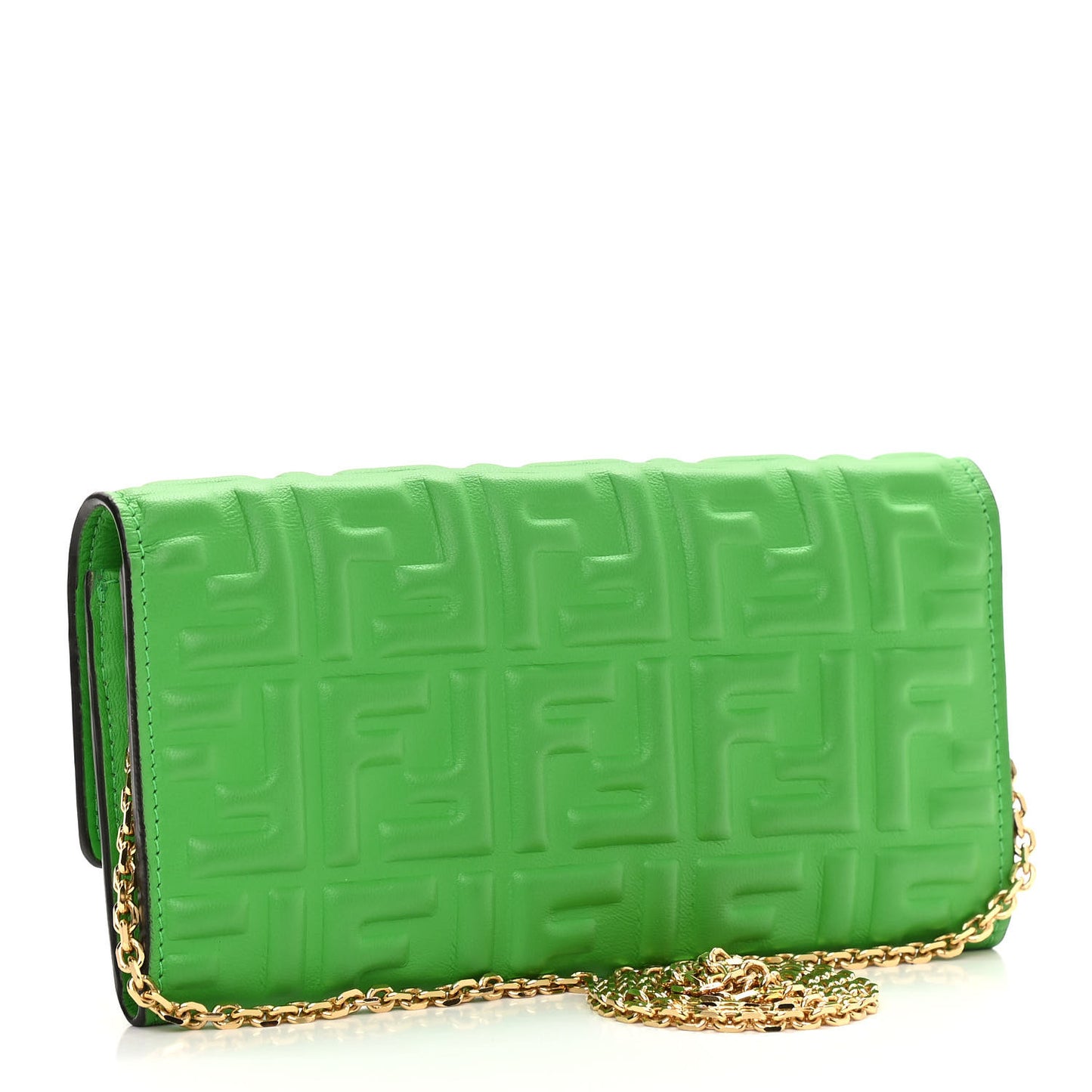 Nappa Matisse FF Embossed Continental Wallet On Chain Tomatillo