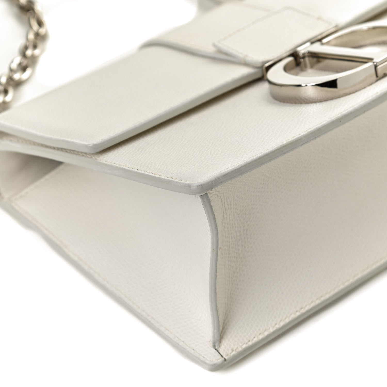 Christian Dior Grained Calfskin 30 Montaigne Chain Flap Bag White 11 of 13