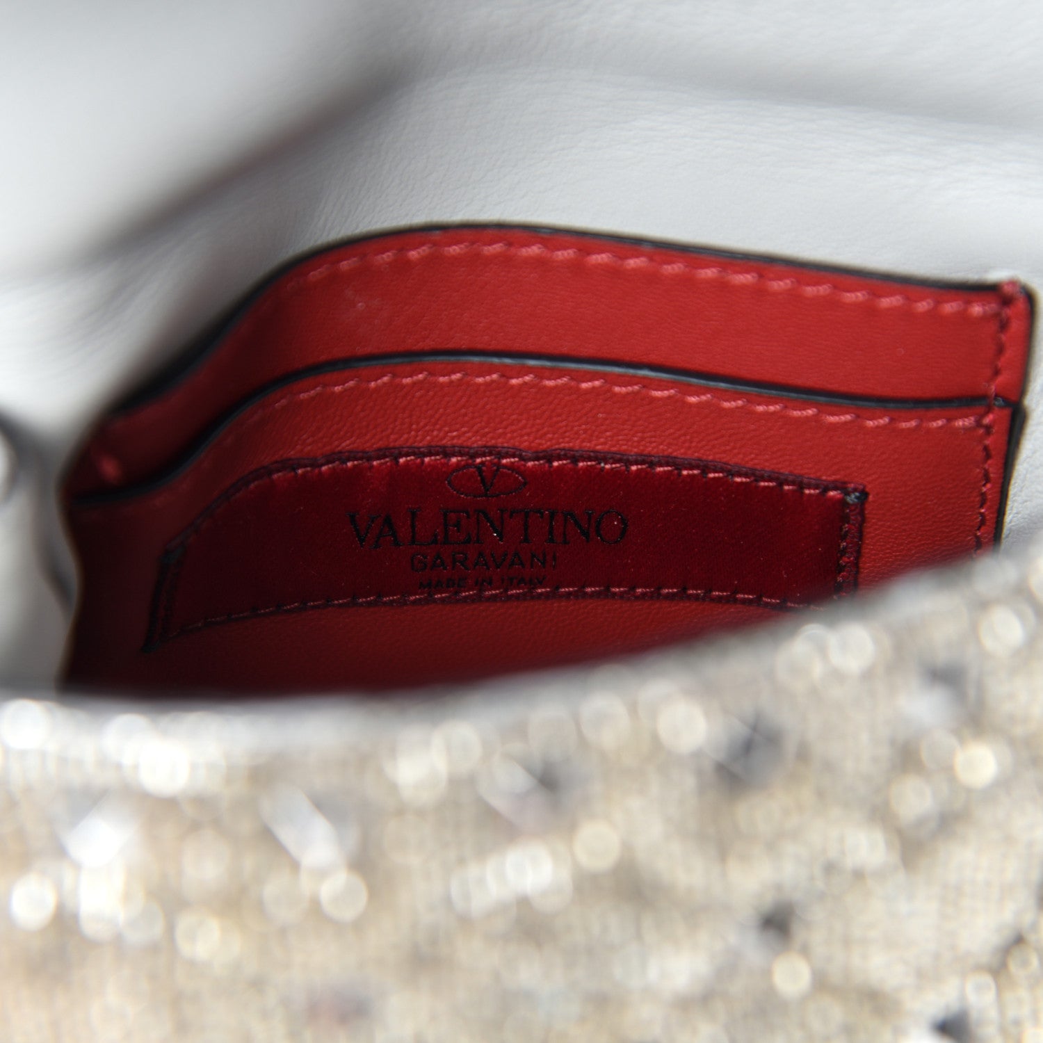 Valentino Garavani Beaded Micro Rockstud Spike It Shoulder Bag Silver 8 of 10