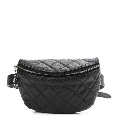 Chanel Grained Calfskin Quilted Waist Belt Bag Black 1 of 10
