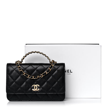 Chanel Shiny Caviar Quilted Pick Me Up Wallet On Chain WOC Black 14 of 14