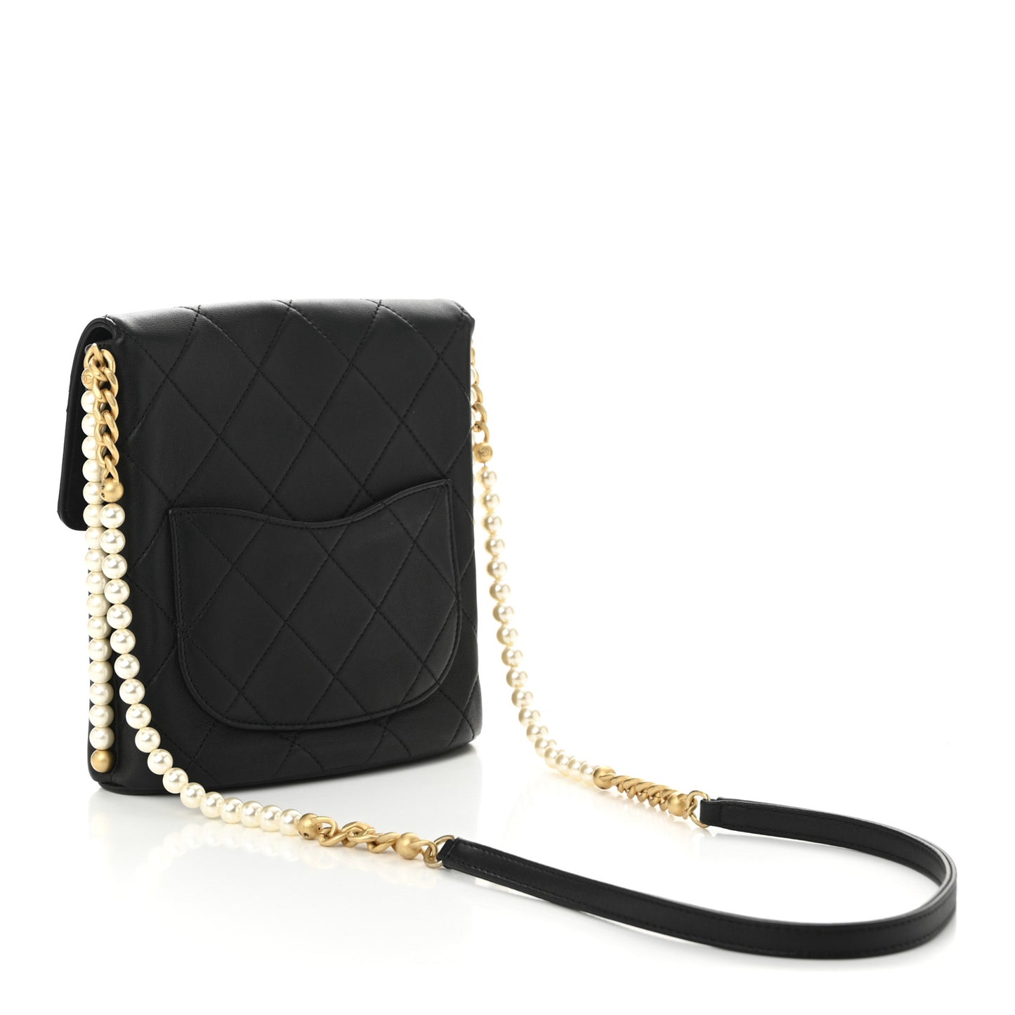 Calfskin Quilted Pearl Small About Pearls Hobo Bag Black
