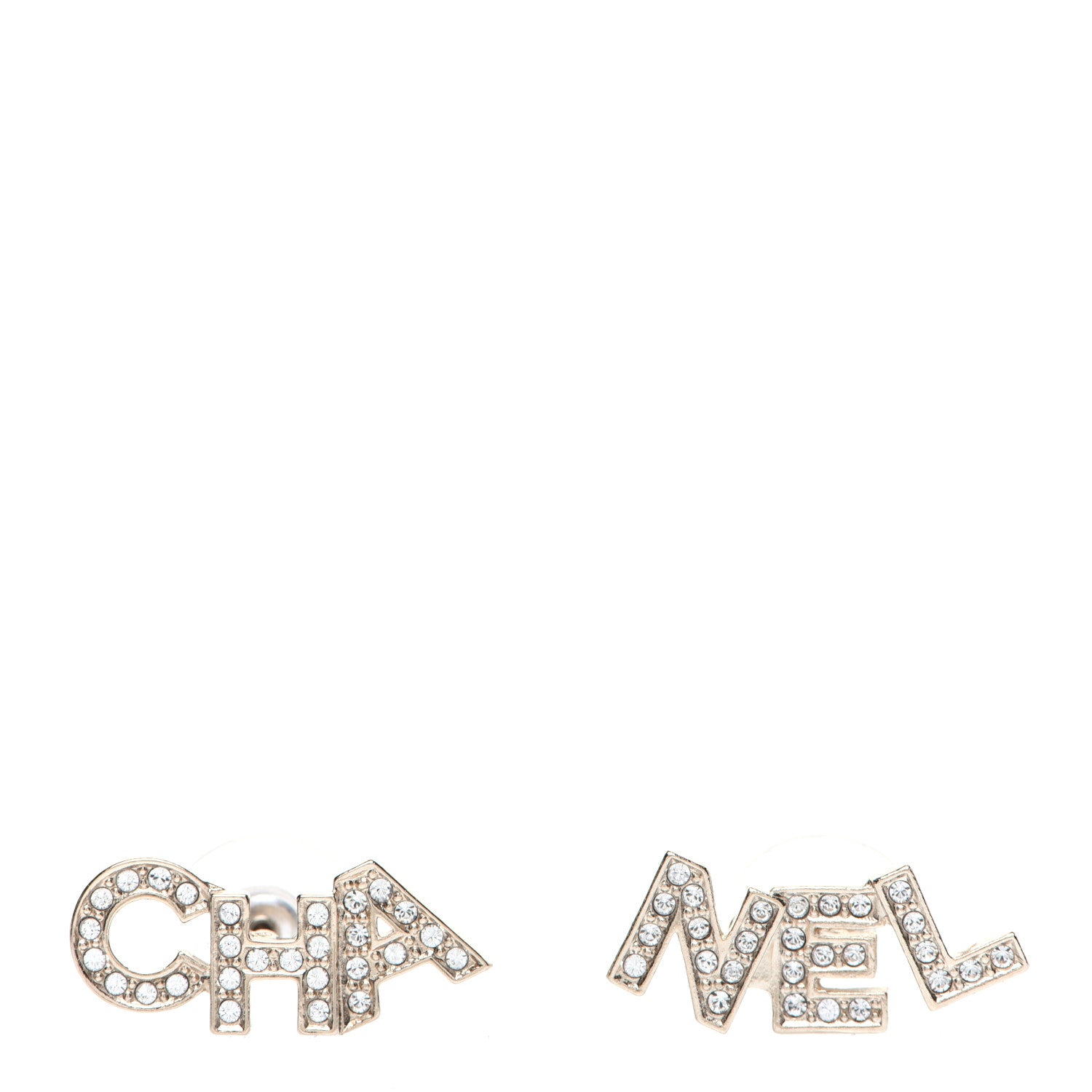 Chanel Crystal Pearl Signature Stud Earrings Gold 1 of 9