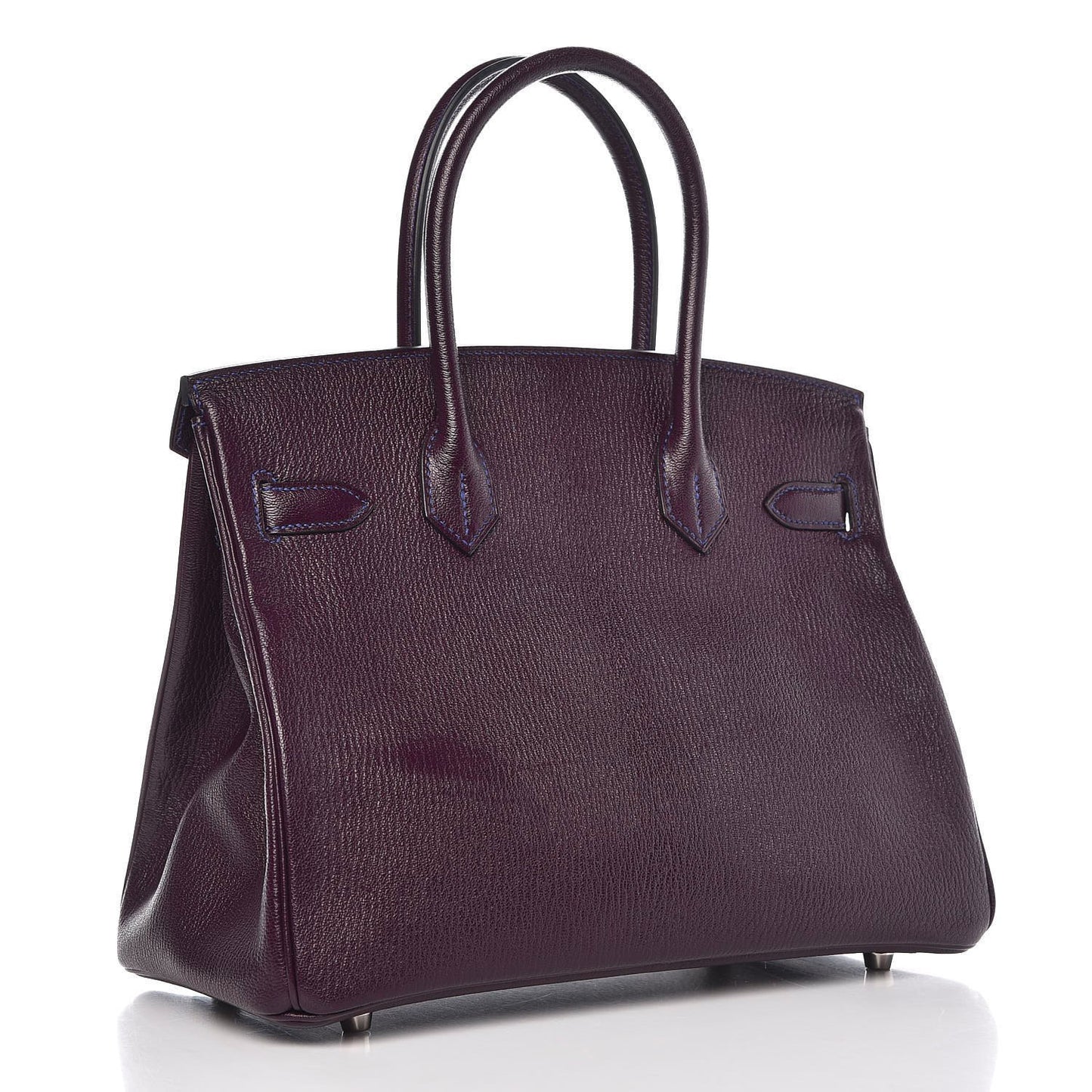 Chevre Mysore Bi-Color Horseshoe Birkin 30 Raisin Bleu Electrique