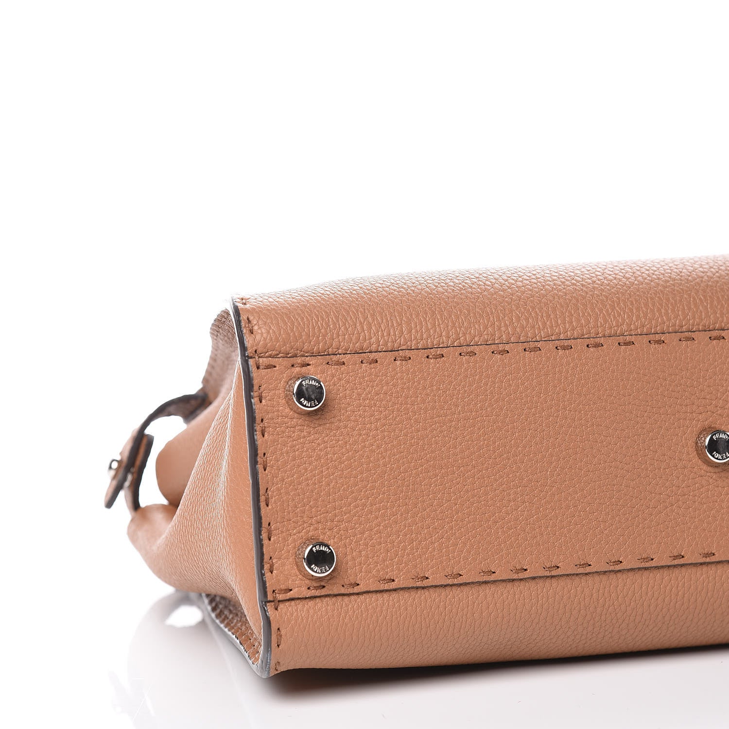 Fendi Cuoio Romano Selleria Bi-Color Medium Peekaboo Iconic Satchel Mou Deserto 10 of 12