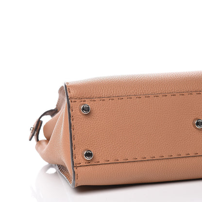 Fendi Cuoio Romano Selleria Bi-Color Medium Peekaboo Iconic Satchel Mou Deserto 10 of 12