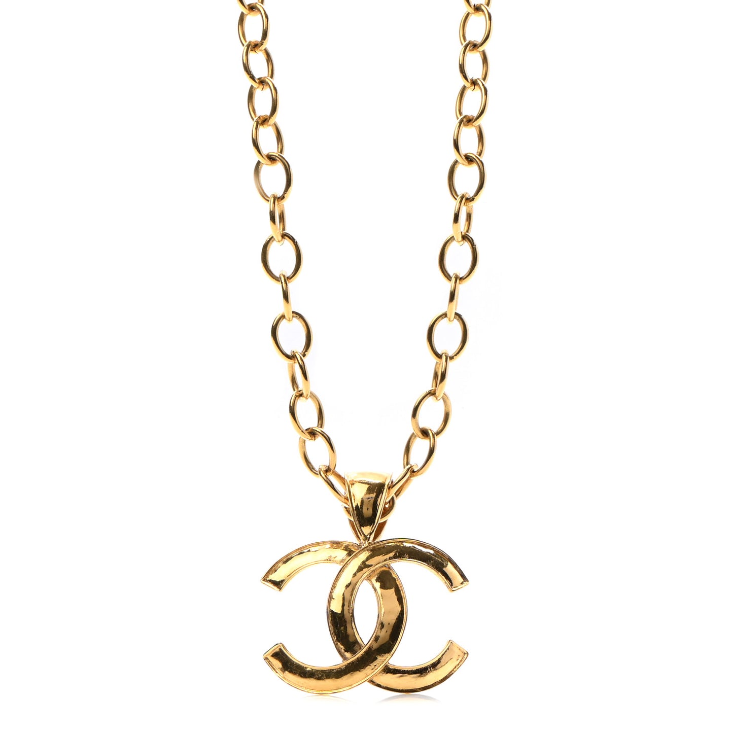 Metal CC Necklace Gold