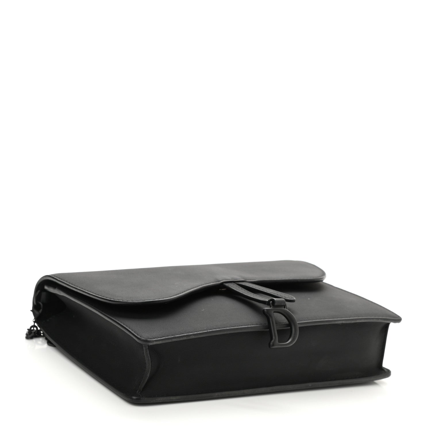 Christian Dior Ultra Matte Calfskin Saddle Chain Pouch Black 4 of 9
