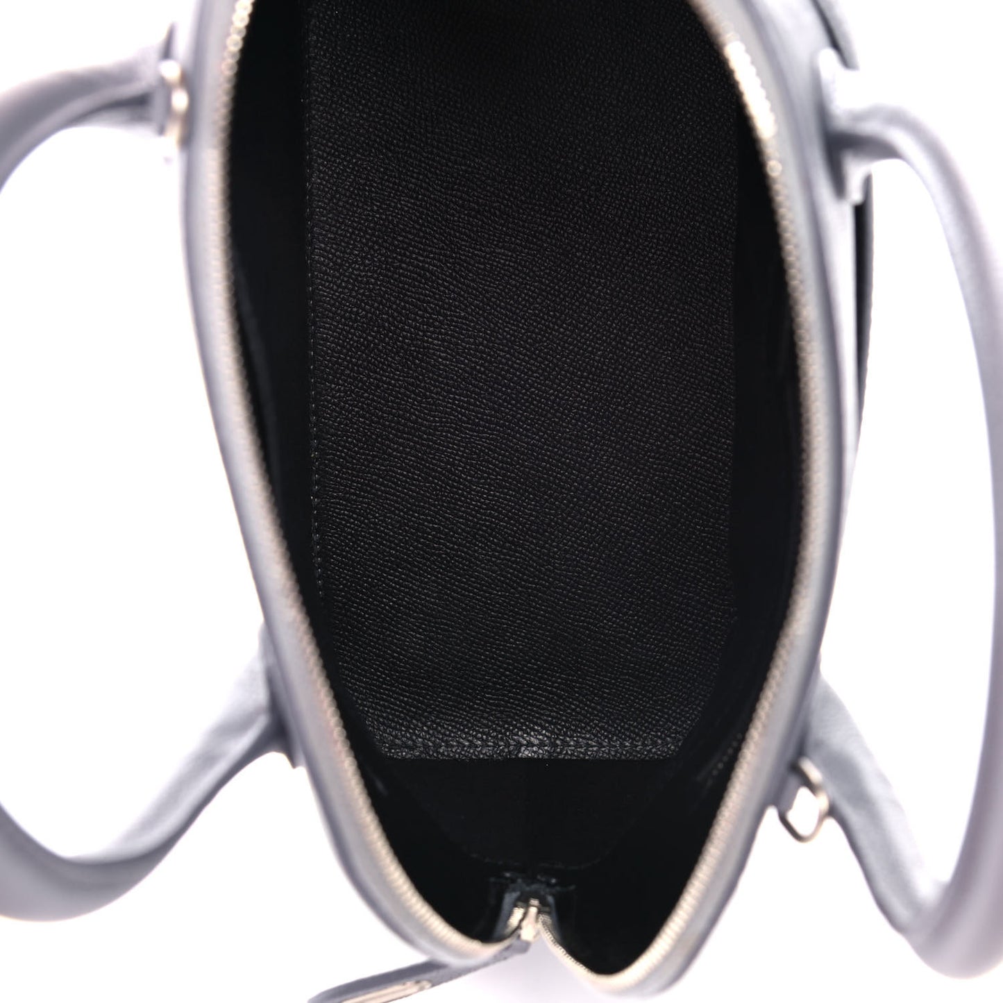 Grained Calfskin S Ville Top Handle Bag Gris Glace