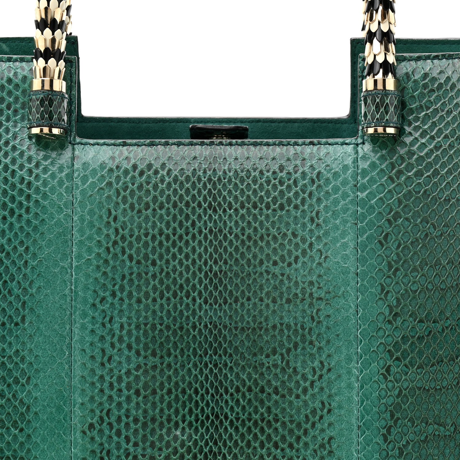 Bulgari Snakeskin Medium Serpenti Top Handle Tote Emerald 6 of 12