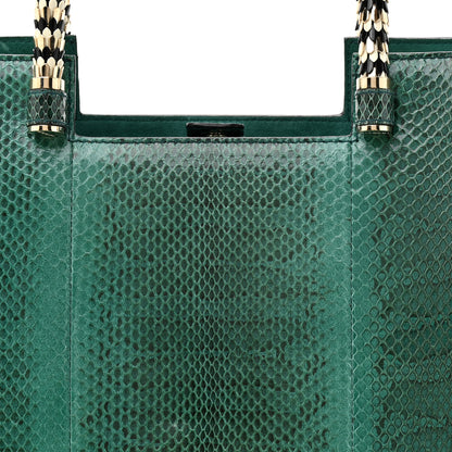 Bulgari Snakeskin Medium Serpenti Top Handle Tote Emerald 6 of 12