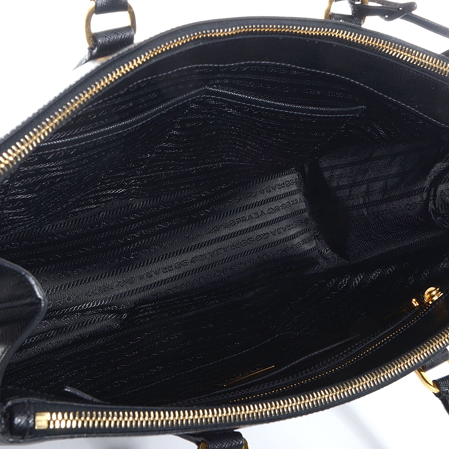 Saffiano Lux Large Double Zip Tote Nero Black