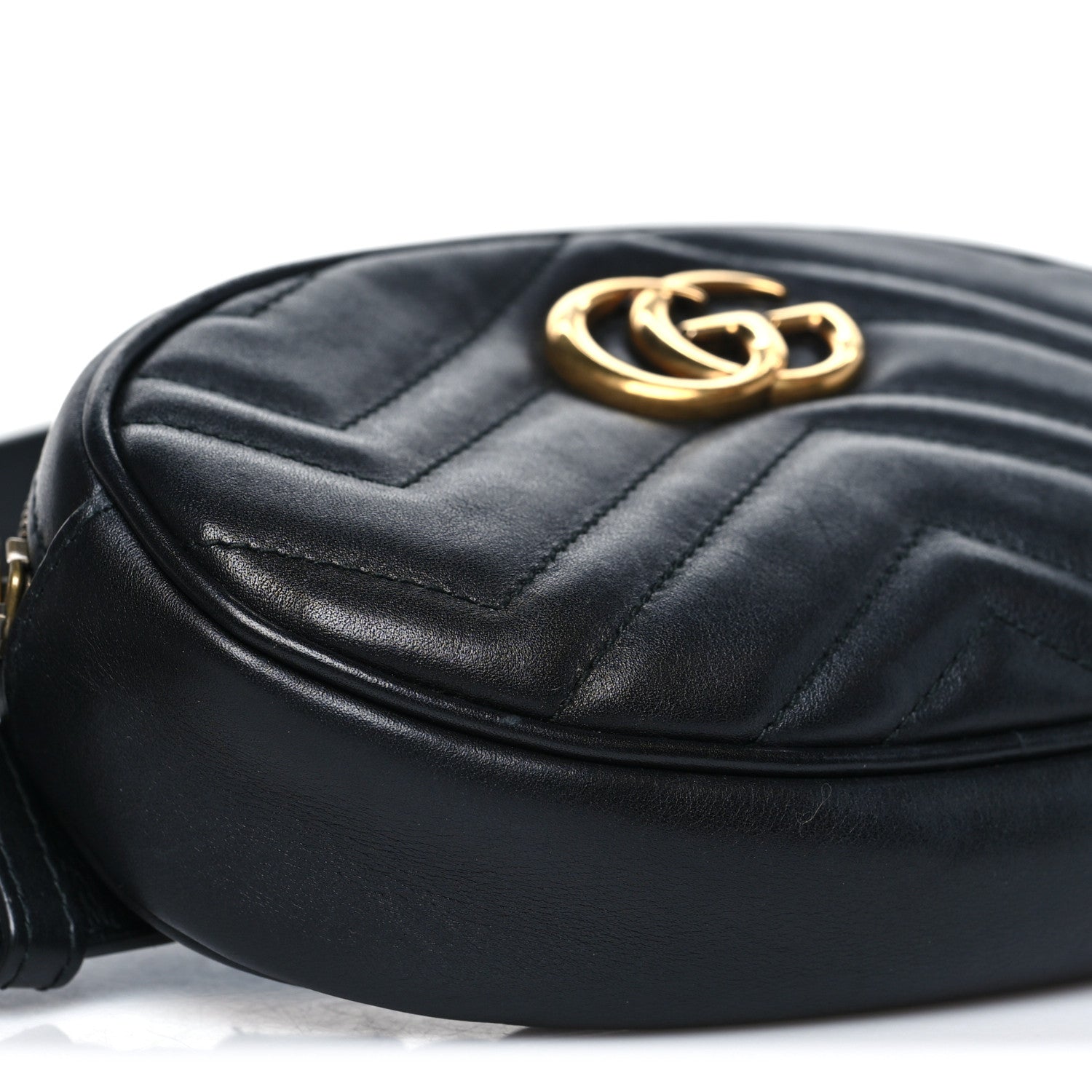 Gucci Calfskin Matelasse GG Marmont Belt Bag 95 38 Black 9 of 10