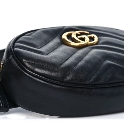 Gucci Calfskin Matelasse GG Marmont Belt Bag 95 38 Black 9 of 10