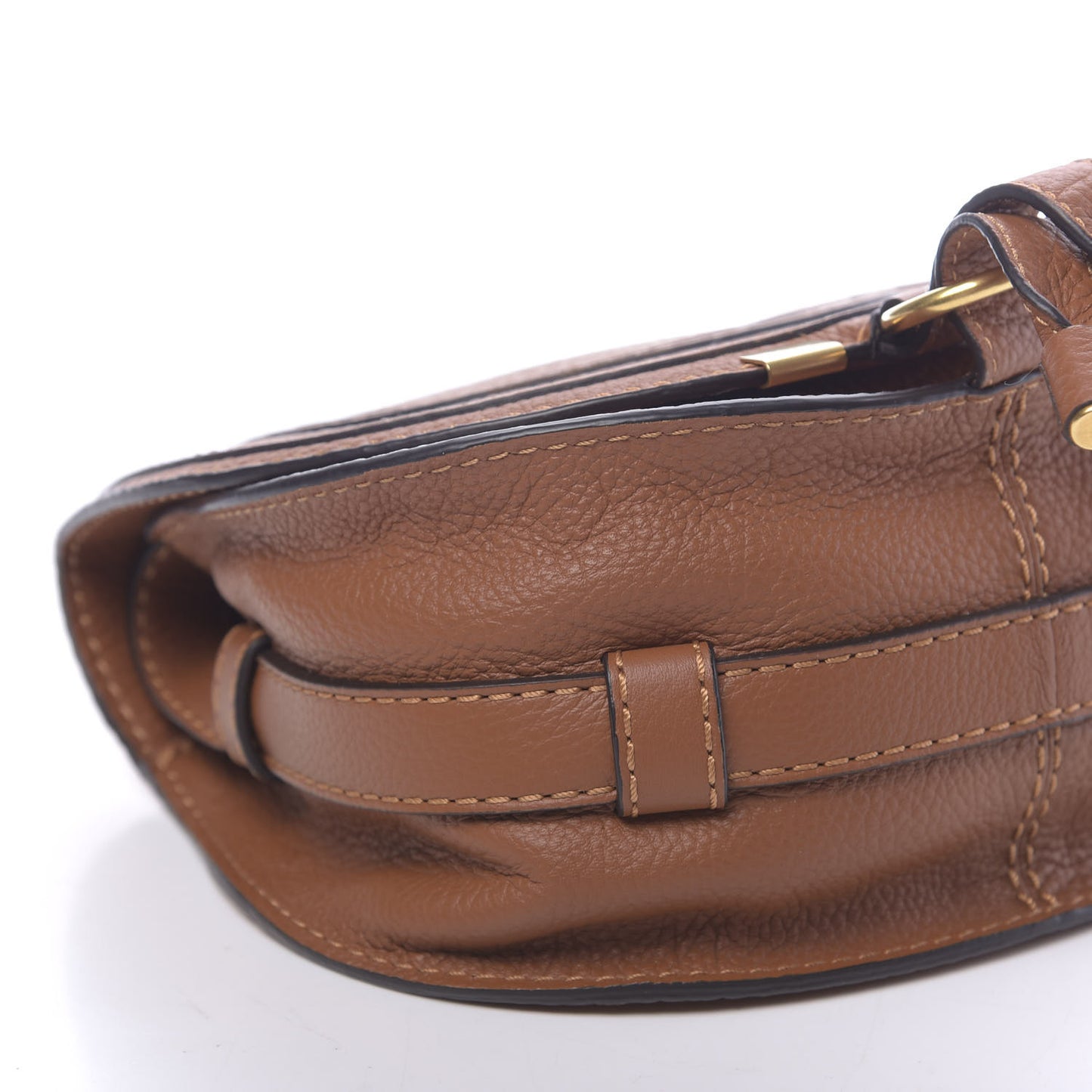 Calfskin Mini Marcie Round Crossbody Bag Tan