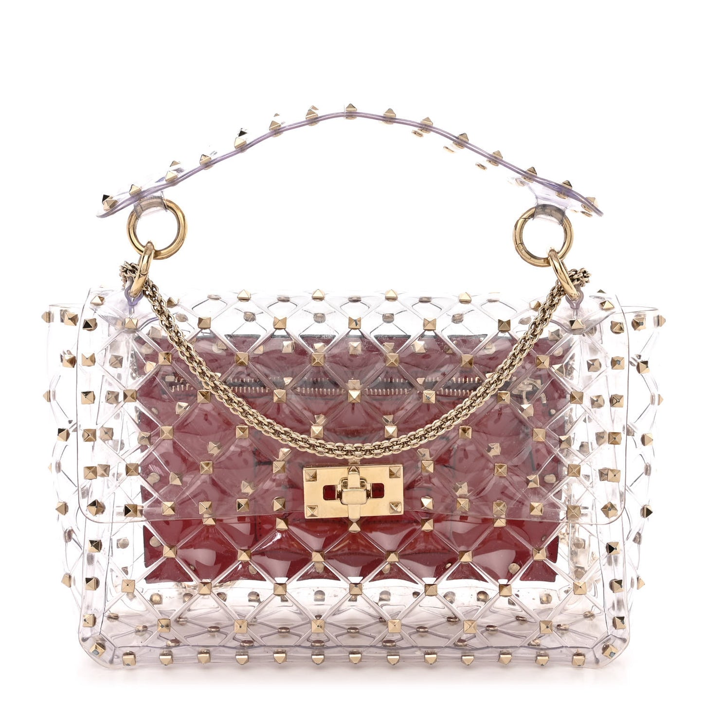 PVC Medium Rockstud Spike Shoulder Bag